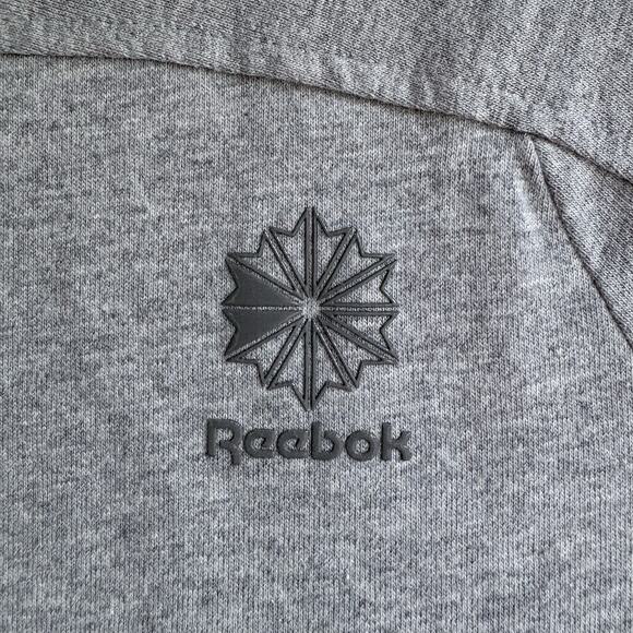 REEBOK XS Classic Gray Cotton T-Shirt Dress Cutout Back Athleisure Logo Casual - Picture 5 of 11